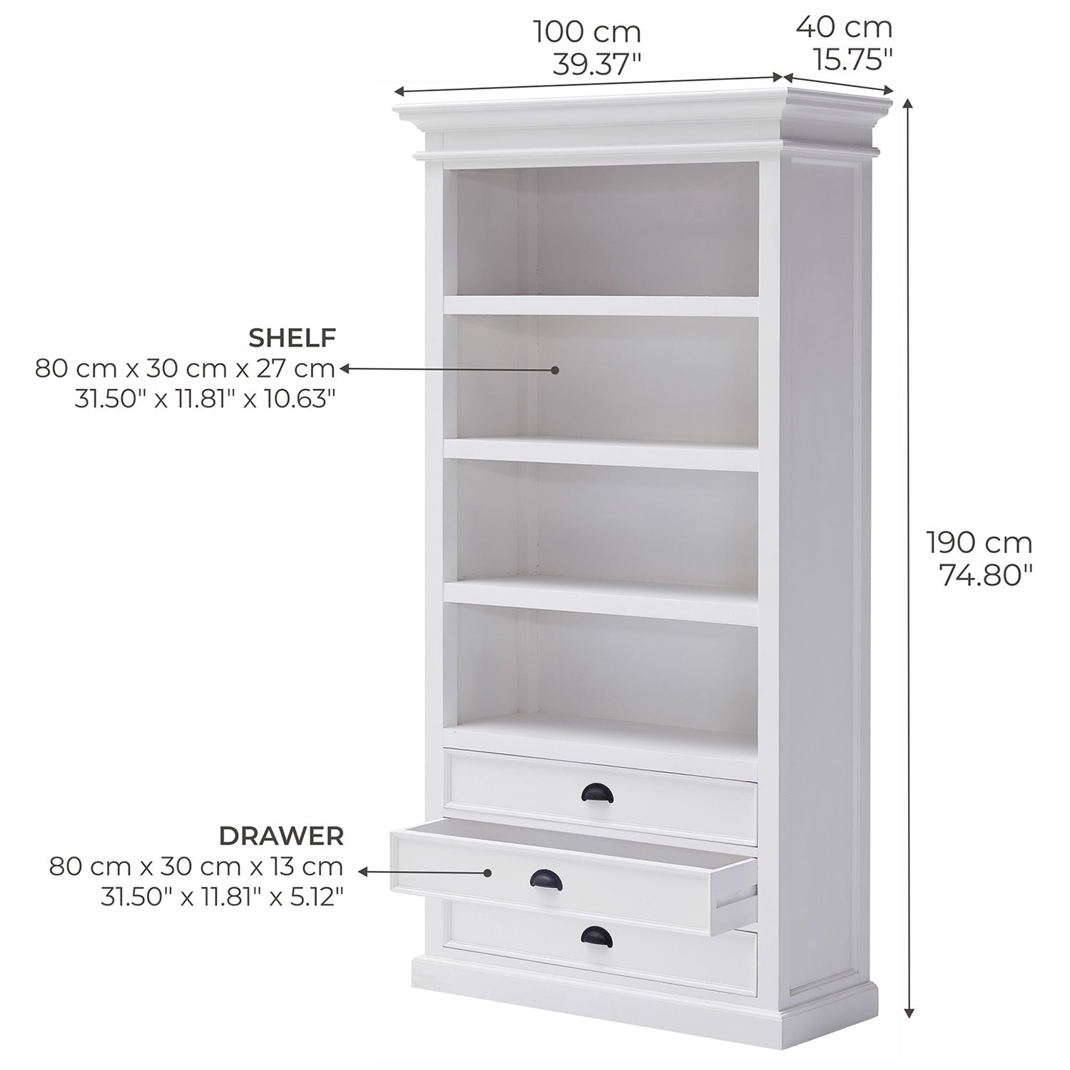 Beckton 3 Drawer Bookcase