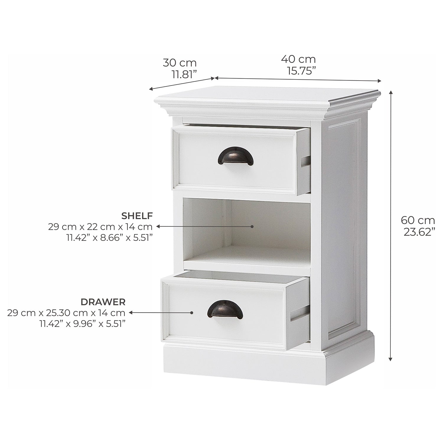 Beckton Basket Bedside Table Paynes Gray