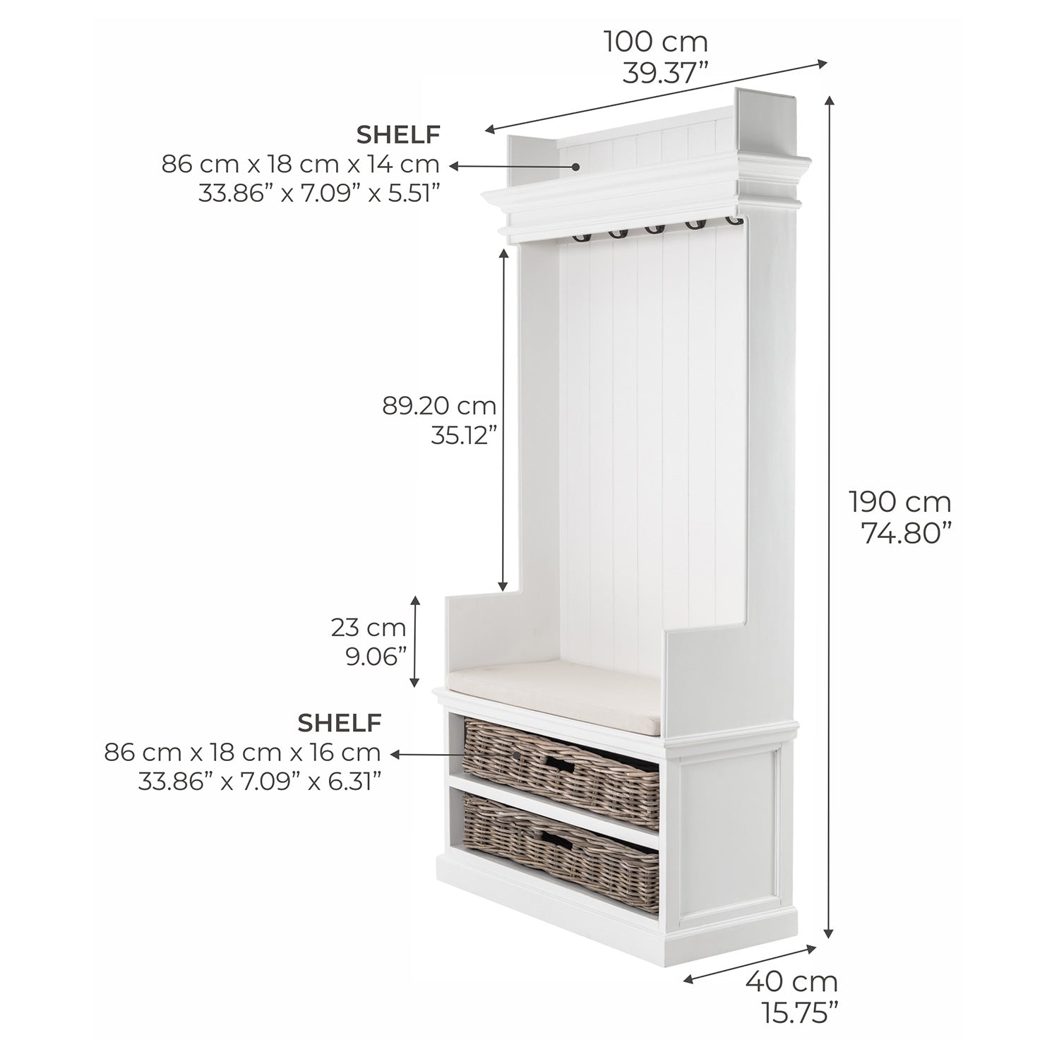 Beckton Basket Entryway Hall Tree