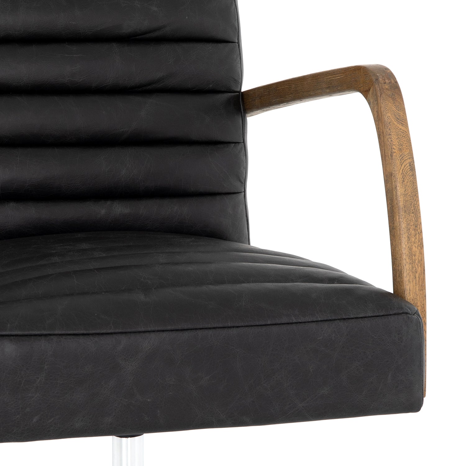 Four Hands Bryson Channeled Desk Chair Paynes Gray