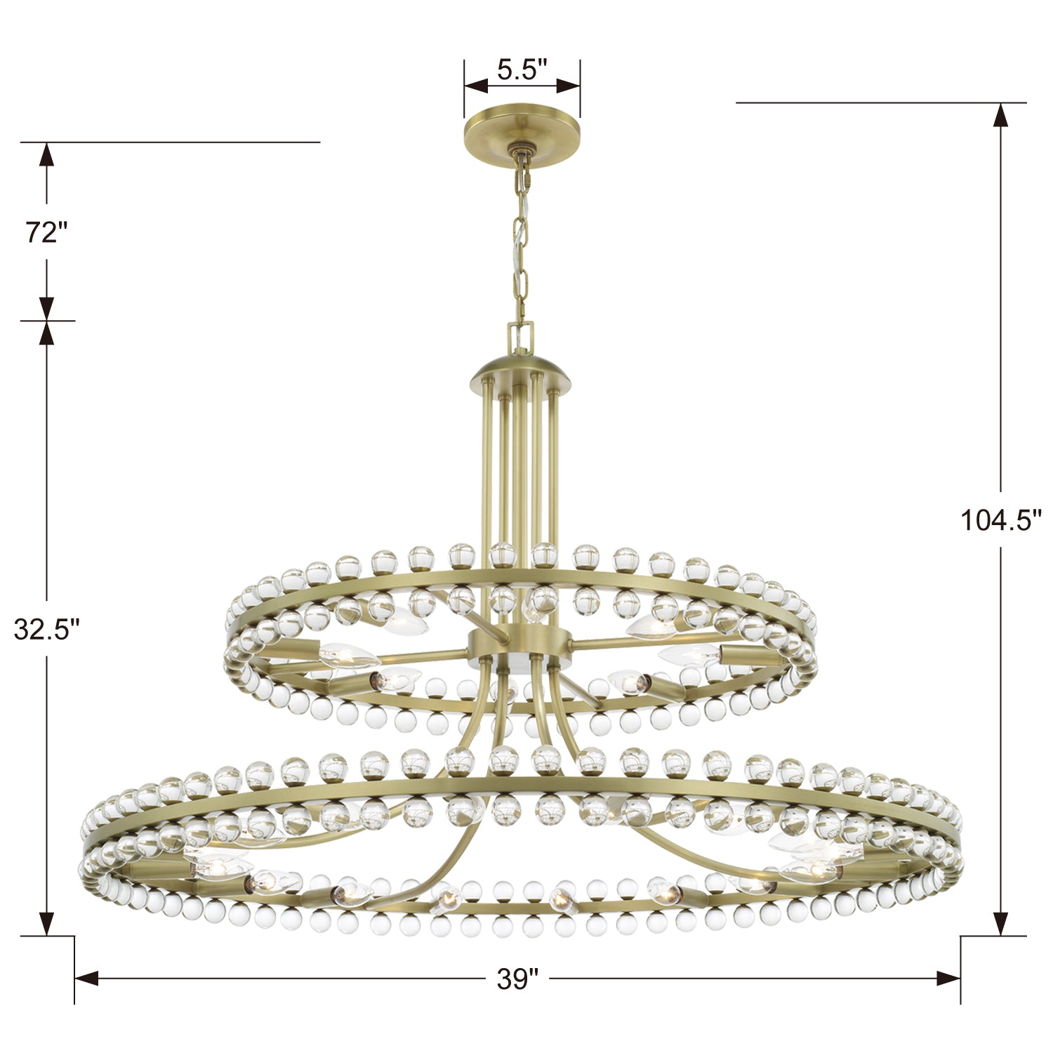 Crystorama Clover 24-Light Two Tier Chandelier