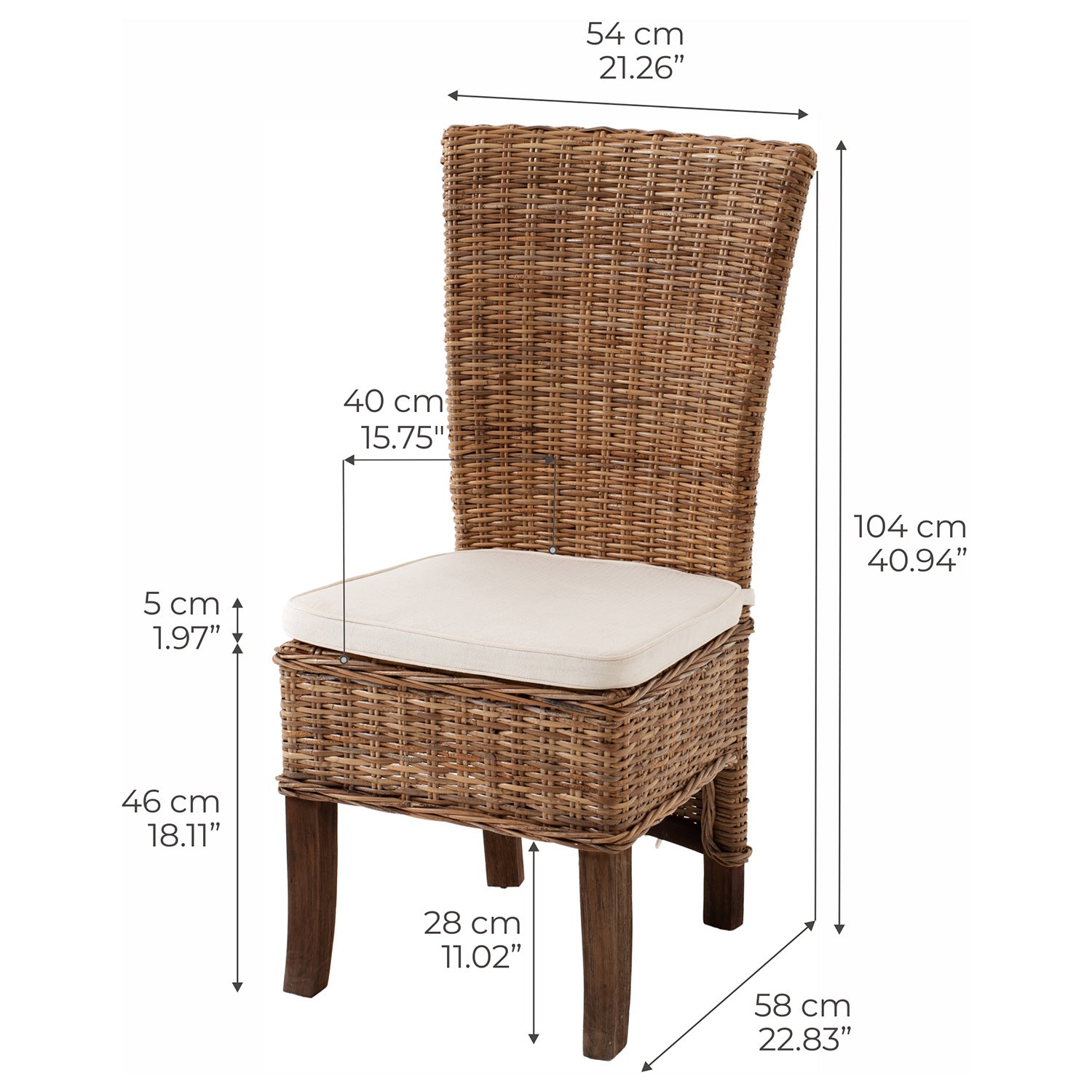 Dorchester Salsa Wicker Dining Chair Set of 2
