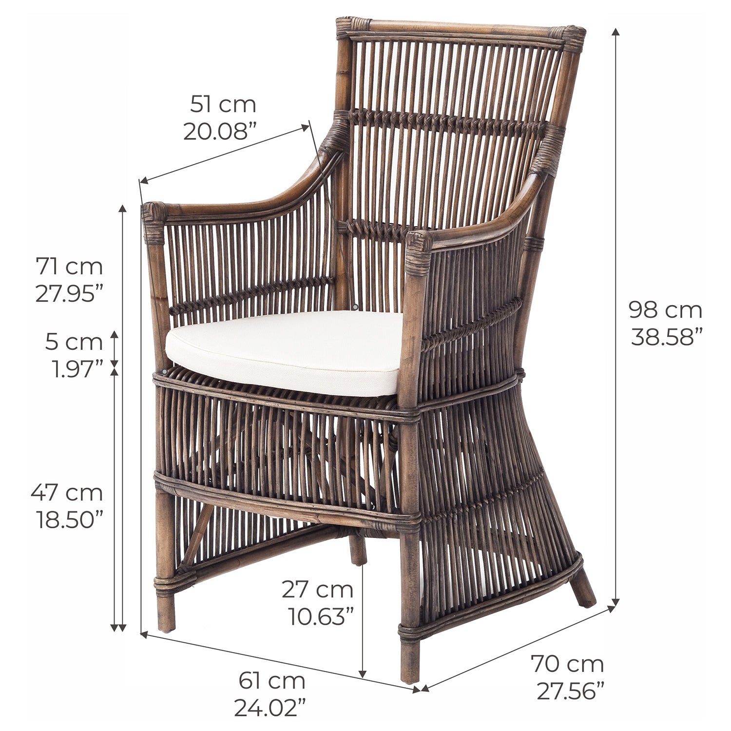 Dorchester Duchess Wicker Chair Set of 2