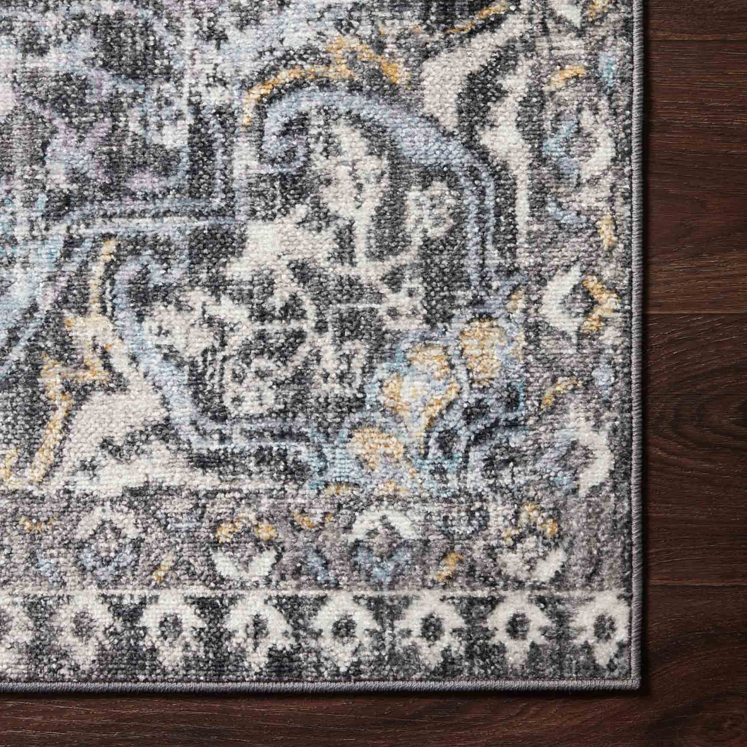 Loloi Cassandra Charcoal/Gold Power Loomed Rug
