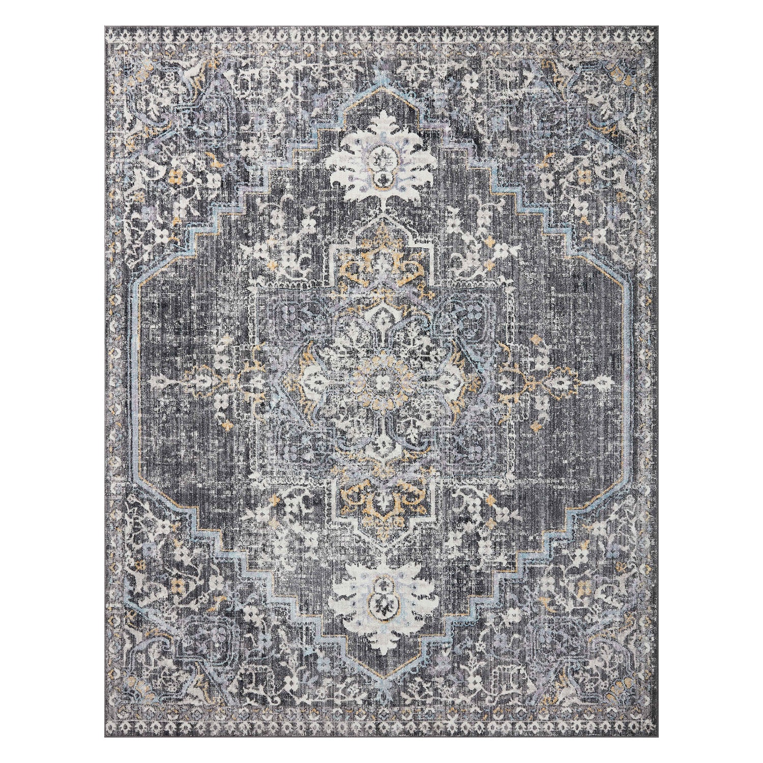 Loloi Cassandra Charcoal/Gold Power Loomed Rug