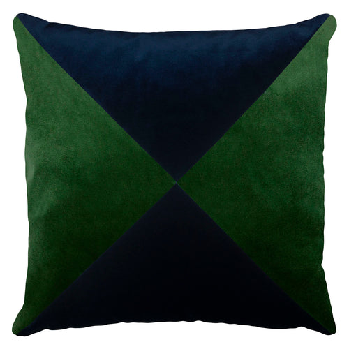 Square Feathers Cameron Indigo Emerald Throw Pillow