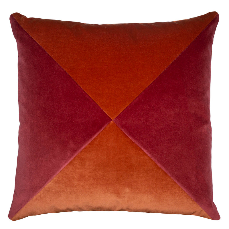 Square Feathers Cameron Shrimp Red Throw Pillow