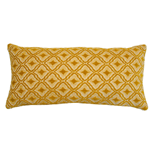 Square Feathers Cannes Yellow Diamonds Throw Pillow