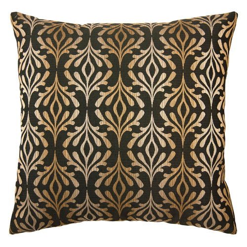 Square Feathers Carbon Floral Throw Pillow