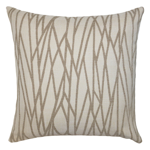 Square Feathers Carved Bamboo Throw Pillow