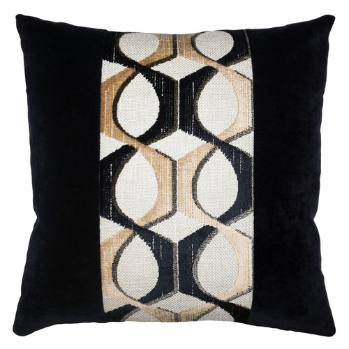 Square Feathers Catena Black Band Throw Pillow
