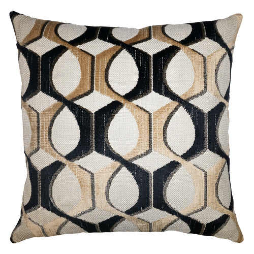 Square Feathers Catena Black Throw Pillow