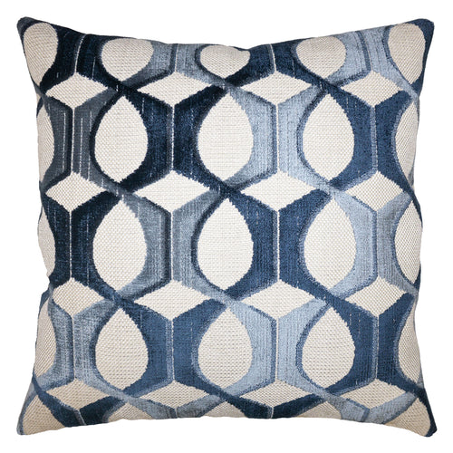 Square Feathers Catena Blue Throw Pillow
