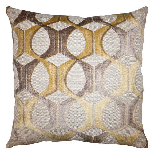 Square Feathers Catena Yellow Throw Pillow
