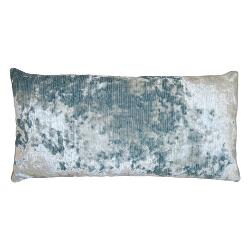 Square Feathers Cay Crushed Blue Throw Pillow