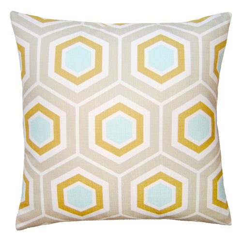 Square Feathers Coolbreeze Hex Throw Pillow