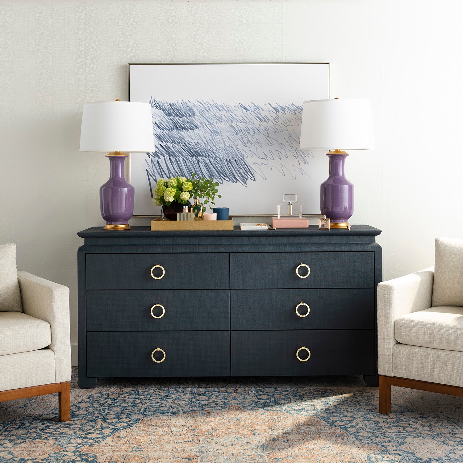 Villa and House Elina Extra Large 6 Drawer Dresser