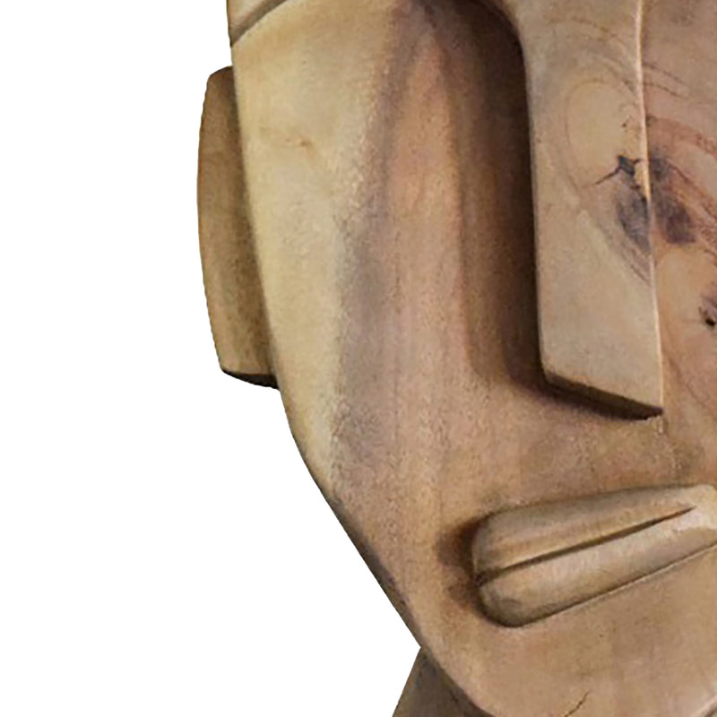 Somber Mask Hand Carved Sculpture