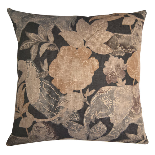 Square Feathers Desert Floral Throw Pillow
