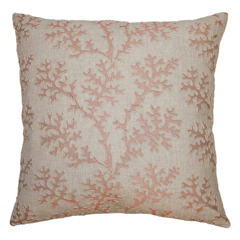 Square Feathers Diego Coral Throw Pillow