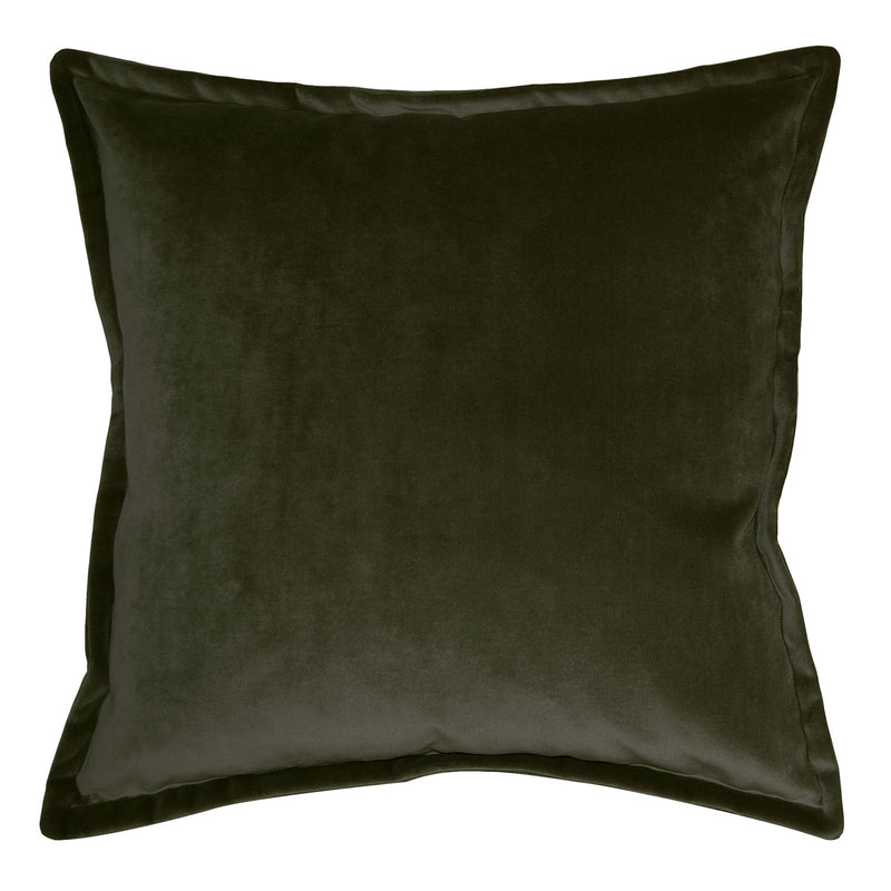 Square Feathers Dom Olive Throw Pillow