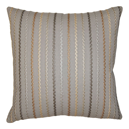 Square Feathers D'Or Pinstripe Throw Pillow