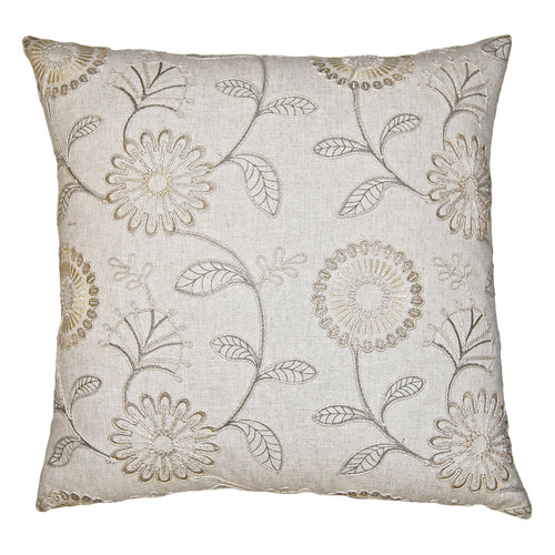 Square Feathers Driftwood Floral Throw Pillow