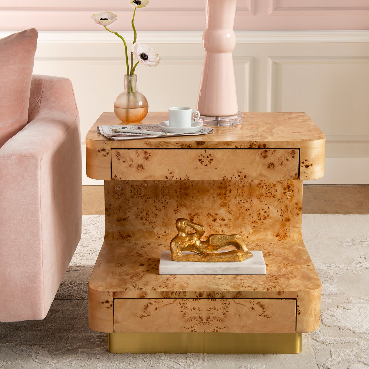 Villa and House Emil 2 Drawer Side Table