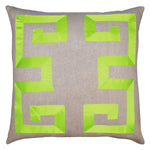 Square Feathers Empire Linen Ribbon Throw Pillow