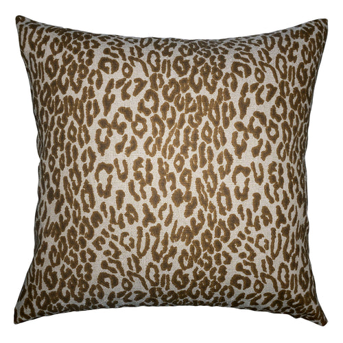 Square Feathers Exotic Brown Cheetah Throw Pillow