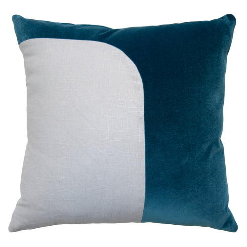 Square Feathers Felix Cyan Light Gray Throw Pillow
