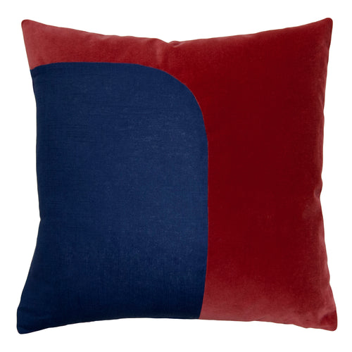 Square Feathers Felix Red Navy Throw Pillow