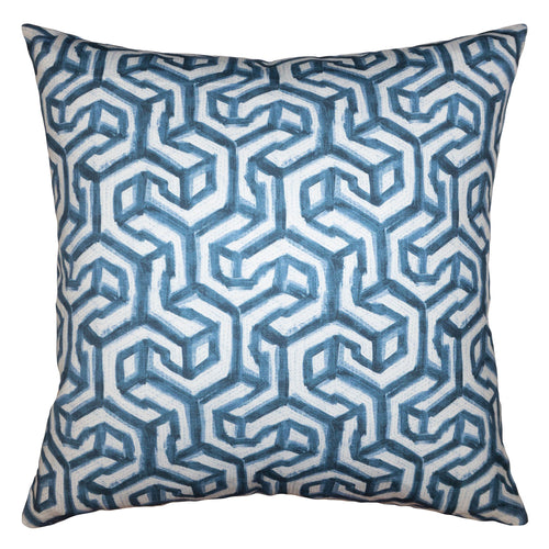 Square Feathers Fields Azure Throw Pillow