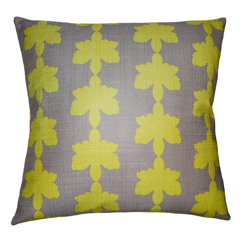 Square Feathers Flint Clover Throw Pillow