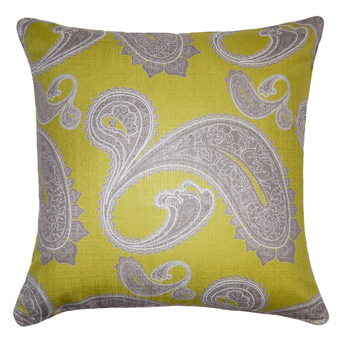 Square Feathers Flint Paisley Throw Pillow