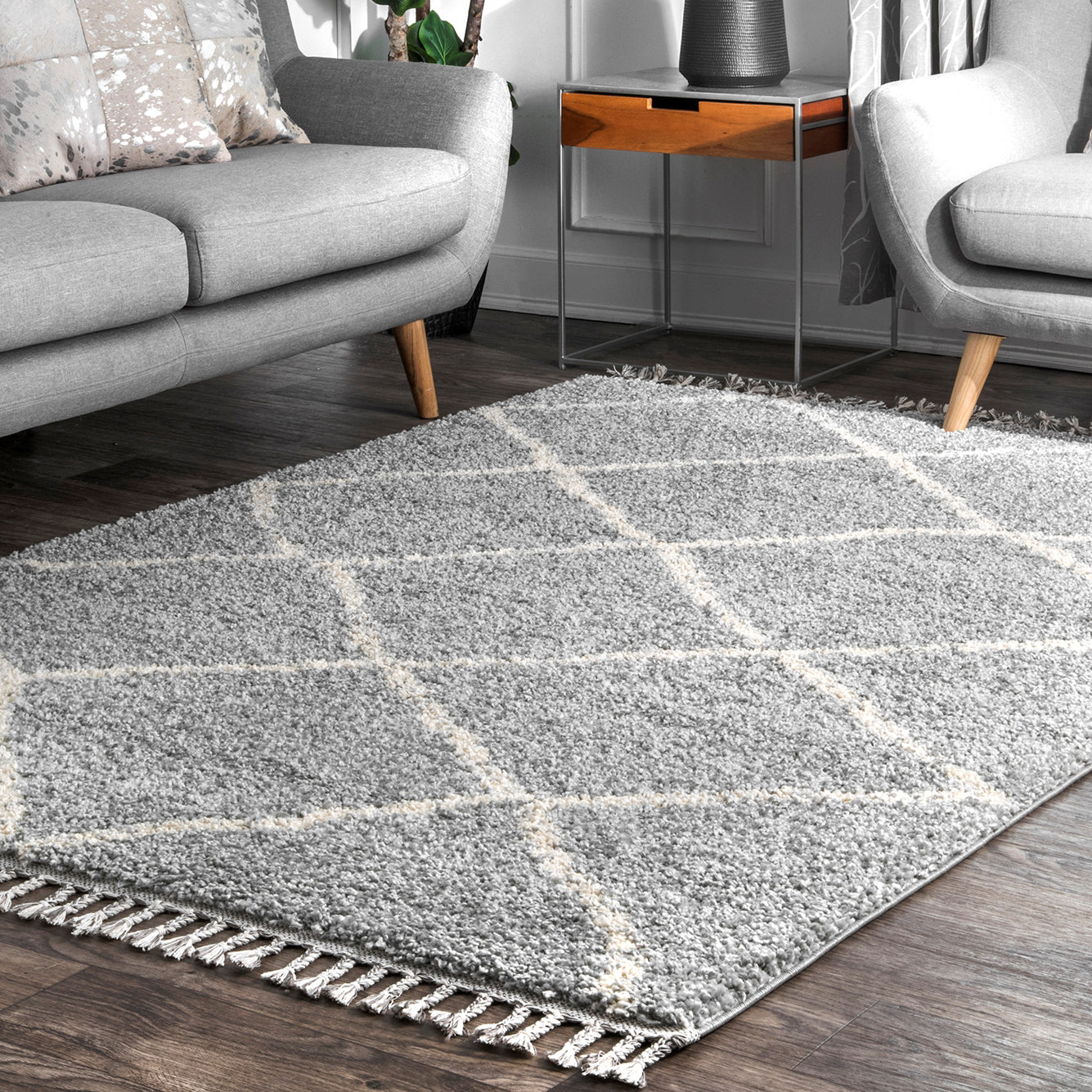 Rye Lattice Machine Made Rug