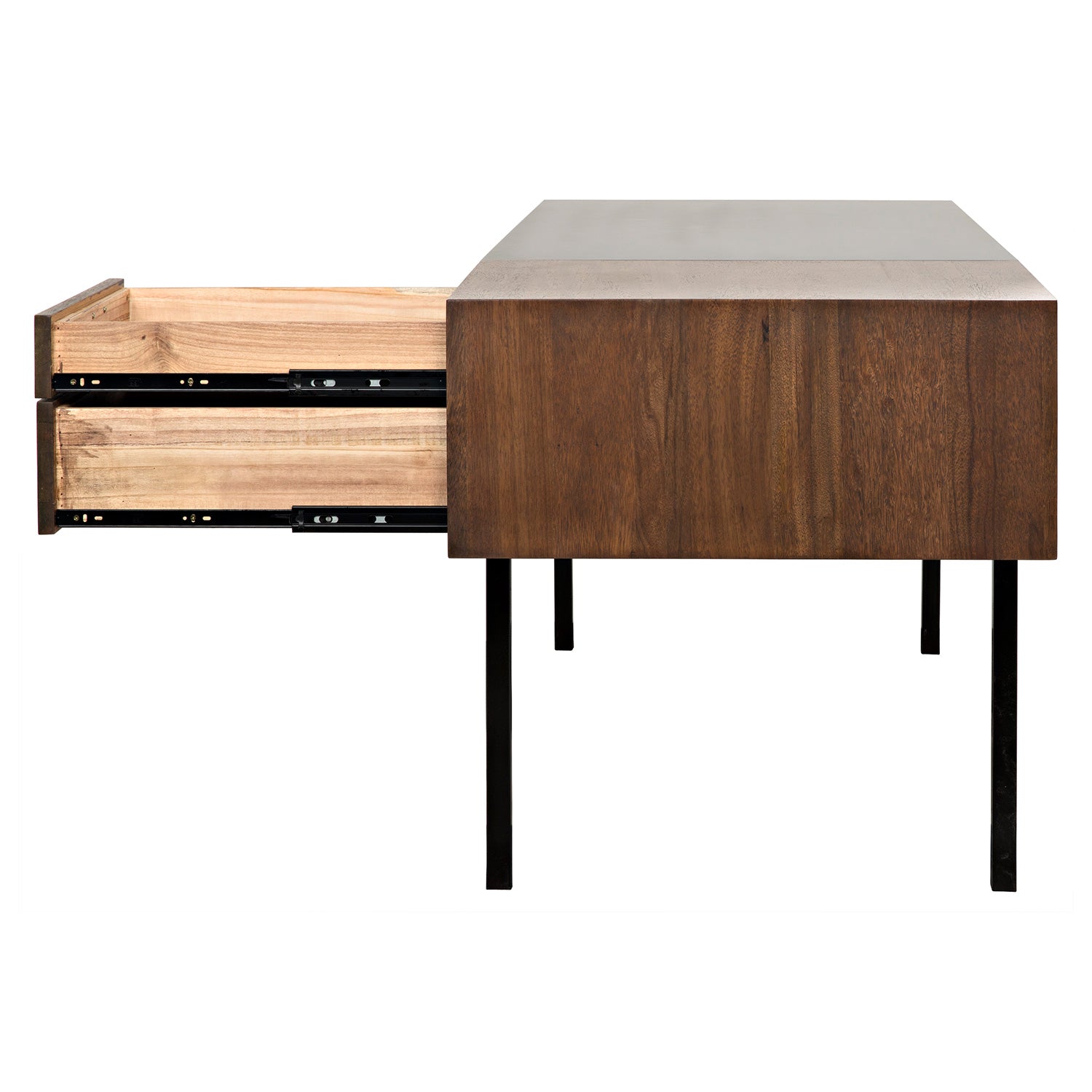 Noir Algeron Desk With Black Metal