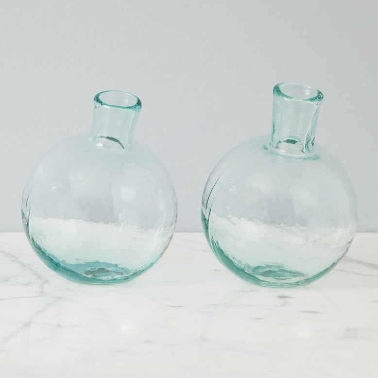Etu Home Clear Sphere Bud Vase Set of 2