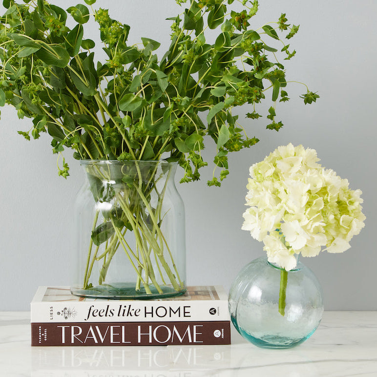 Etu Home Clear Sphere Bud Vase Set of 2