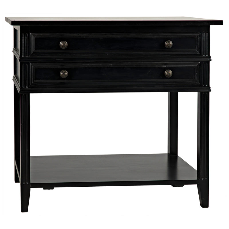 Noir Colonial 2 Drawer Side Table