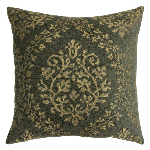 Square Feathers Gold Medallion Throw Pillow