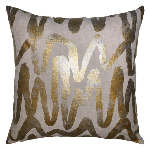 Square Feathers Golden Path Throw Pillow