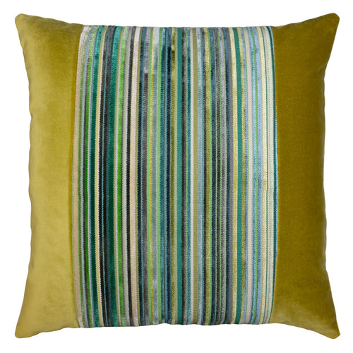 Square Feathers Greenery Wasabi Throw Pillow