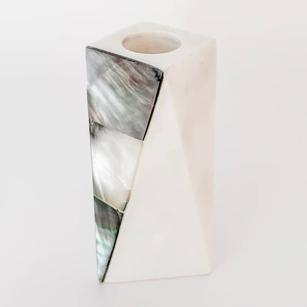 Anaya Mother of Pearl Marble Candle Holder