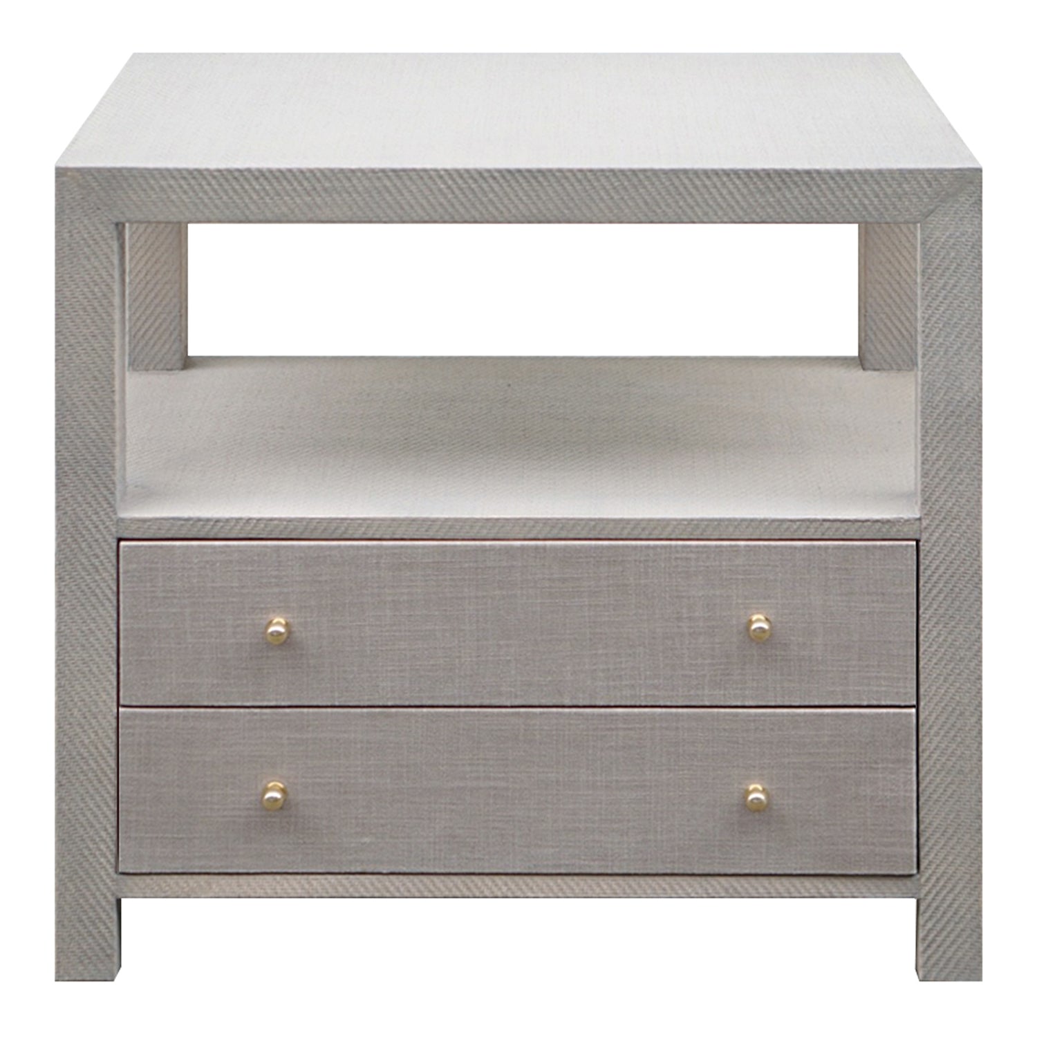 Worlds Away Hattie Grasscloth Side Table