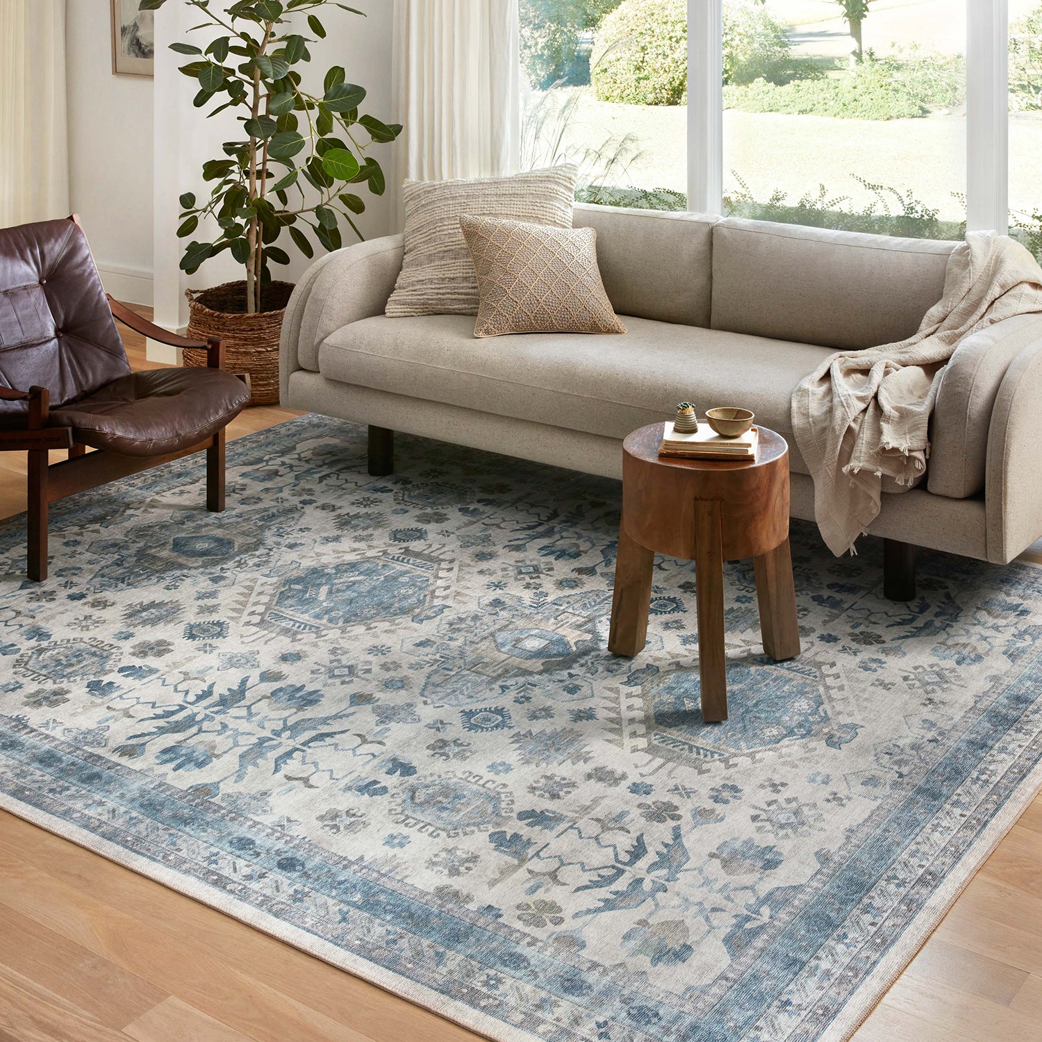 Loloi Heidi Ivory/Ocean Power Loomed Rug
