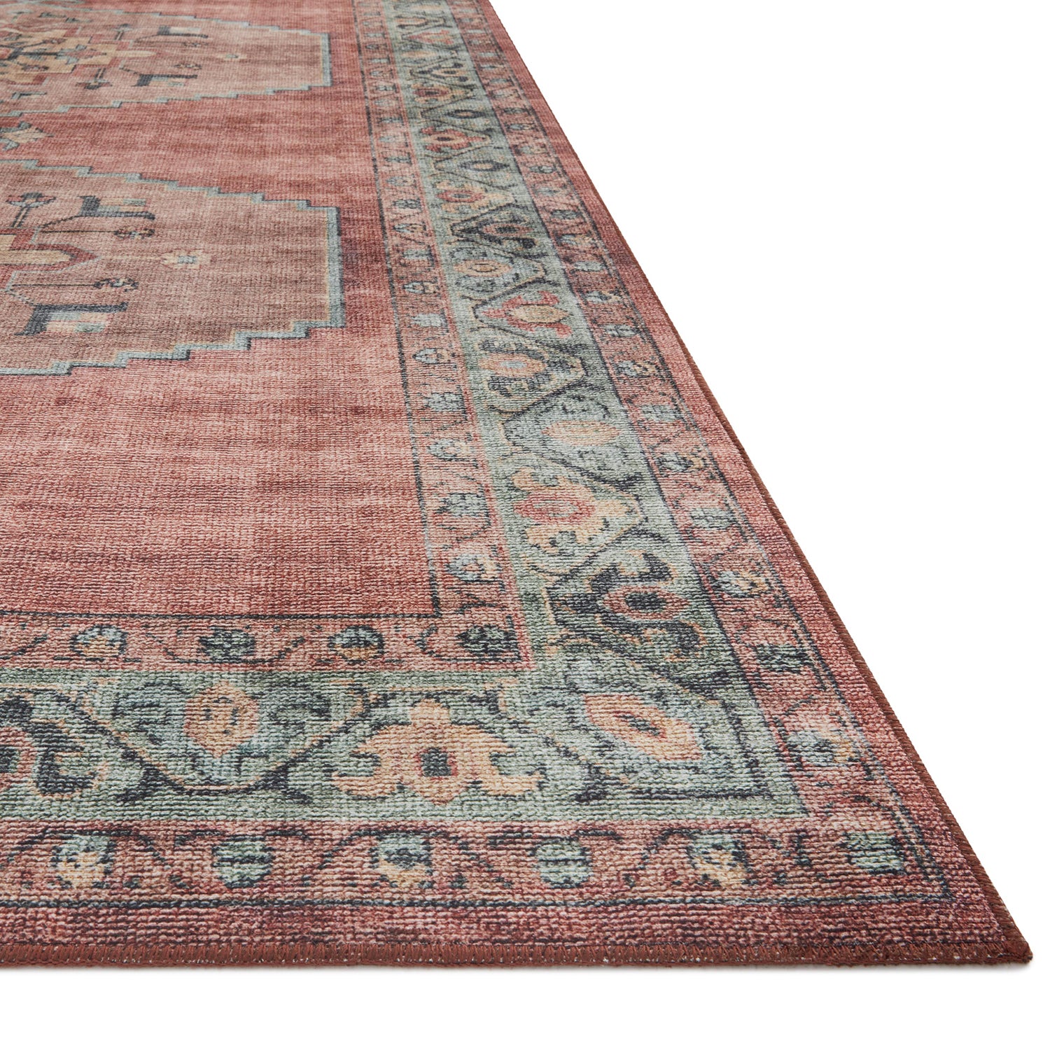 Loloi Heidi Spice/Aqua Power Loomed Rug