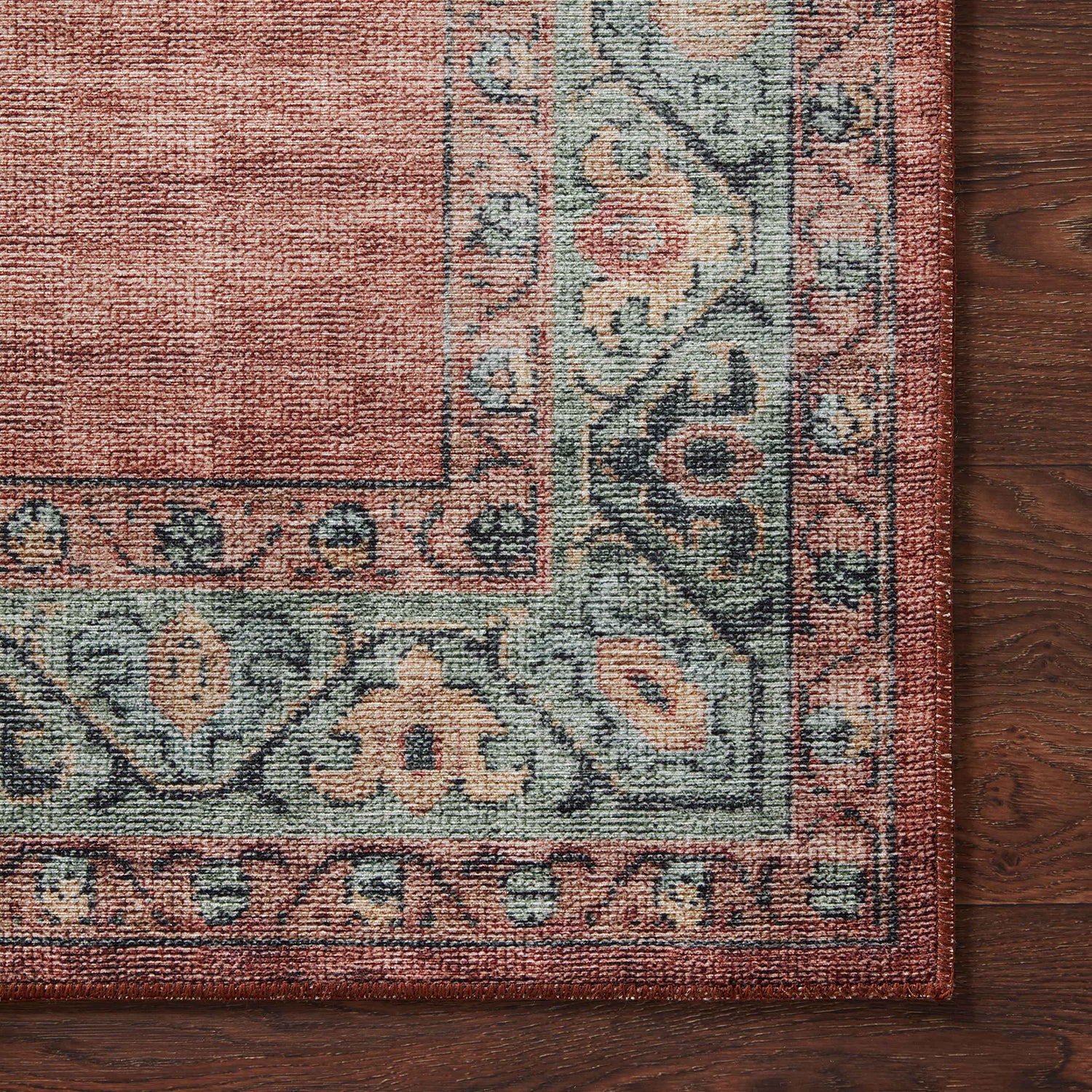 Loloi Heidi Spice/Aqua Power Loomed Rug