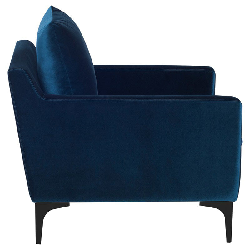 Anders Velour Occasional Chair Paynes Gray