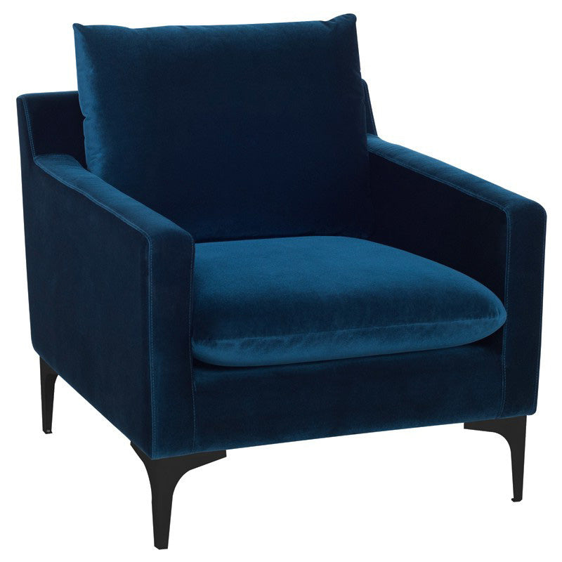 Anders Velour Occasional Chair Paynes Gray